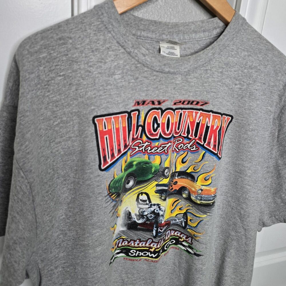 Y2k Hill Country Street Rods Men's Large Gray Tee Shirt
